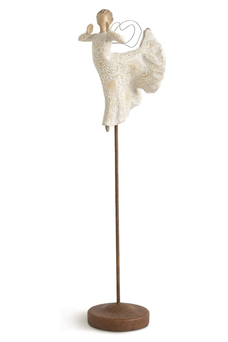Light Gray Willow Tree Song of Joy Angel, Sculpted Hand-Painted Figure
