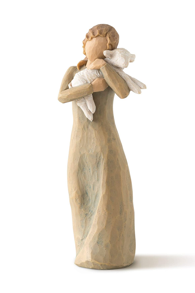 Rosy Brown Willow Tree Peace on Earth, Sculpted Hand-Painted Figure