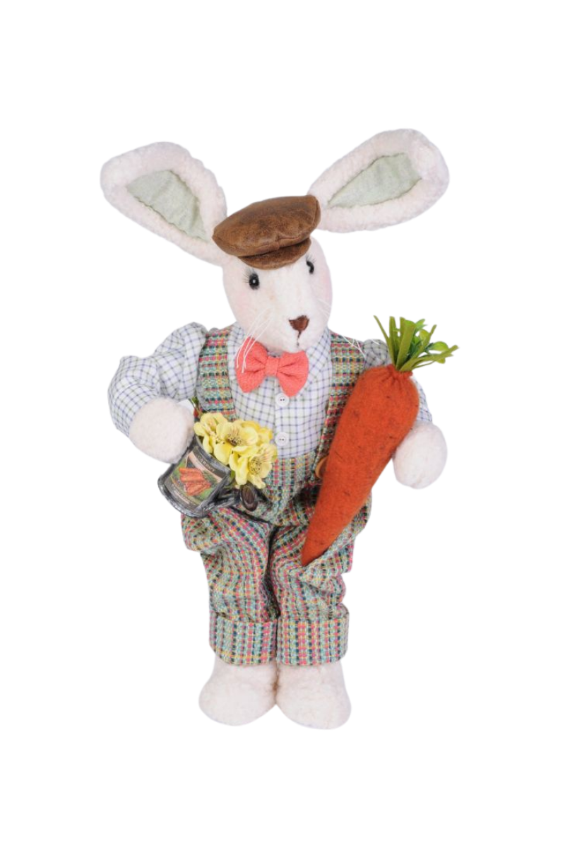 Light Gray Carrot Garden Bunny