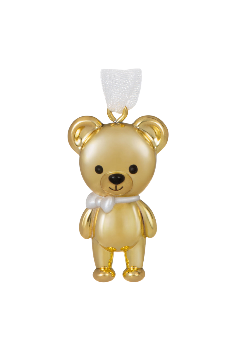 Dark Khaki Mini Bitty Bear Metal Ornament, 1"
