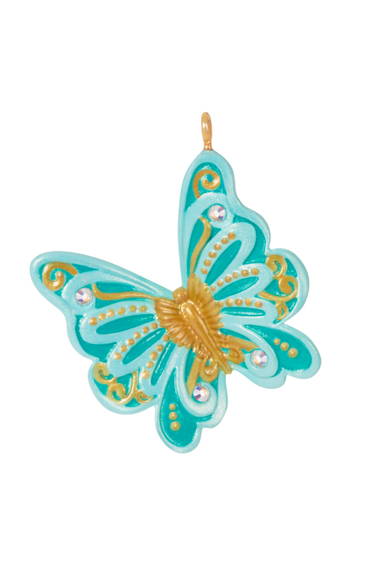 Light Steel Blue Mini Bitty Blue Butterfly Ornament, 1.2"