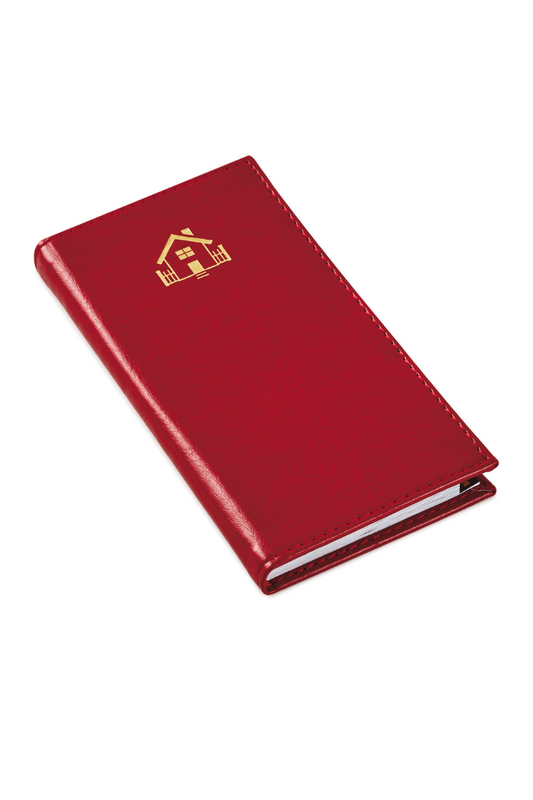 Red Faux Leather Slim Addrss Book