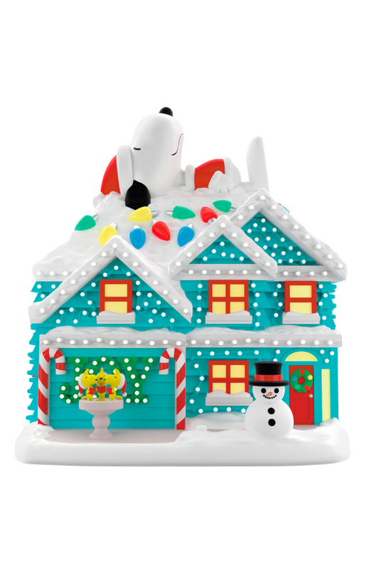 Dark Cyan The Peanuts® Gang The Merriest House in Town Musical Tabletop Decoration with Light