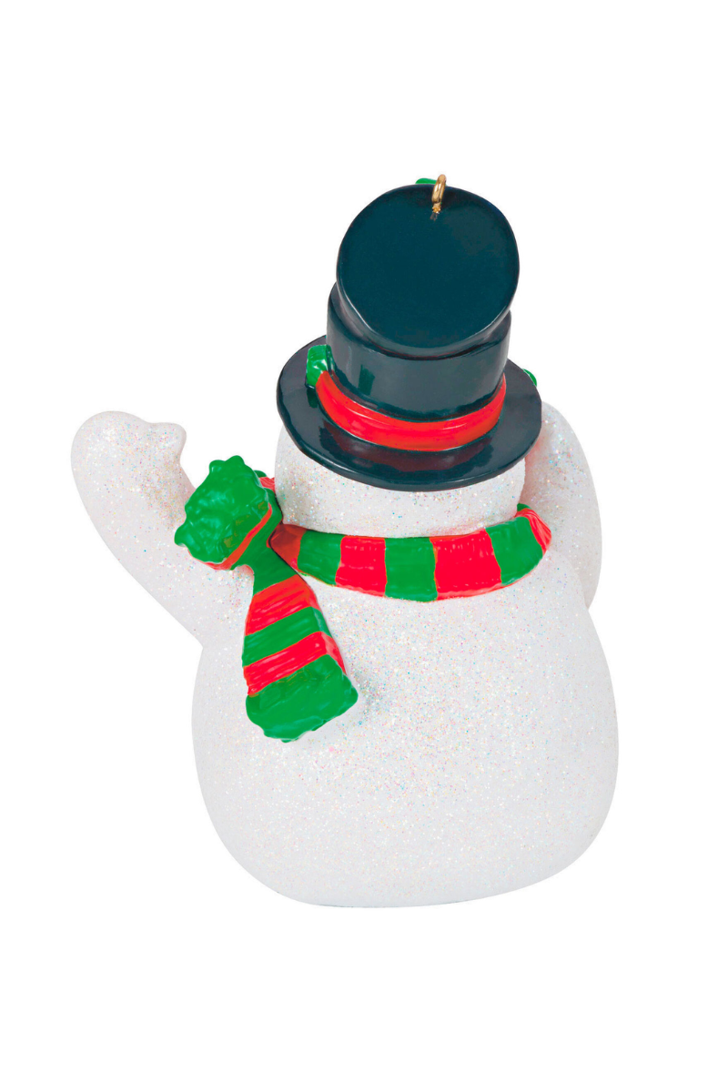 Light Gray Jolly Beer Belly Snowman Ornament