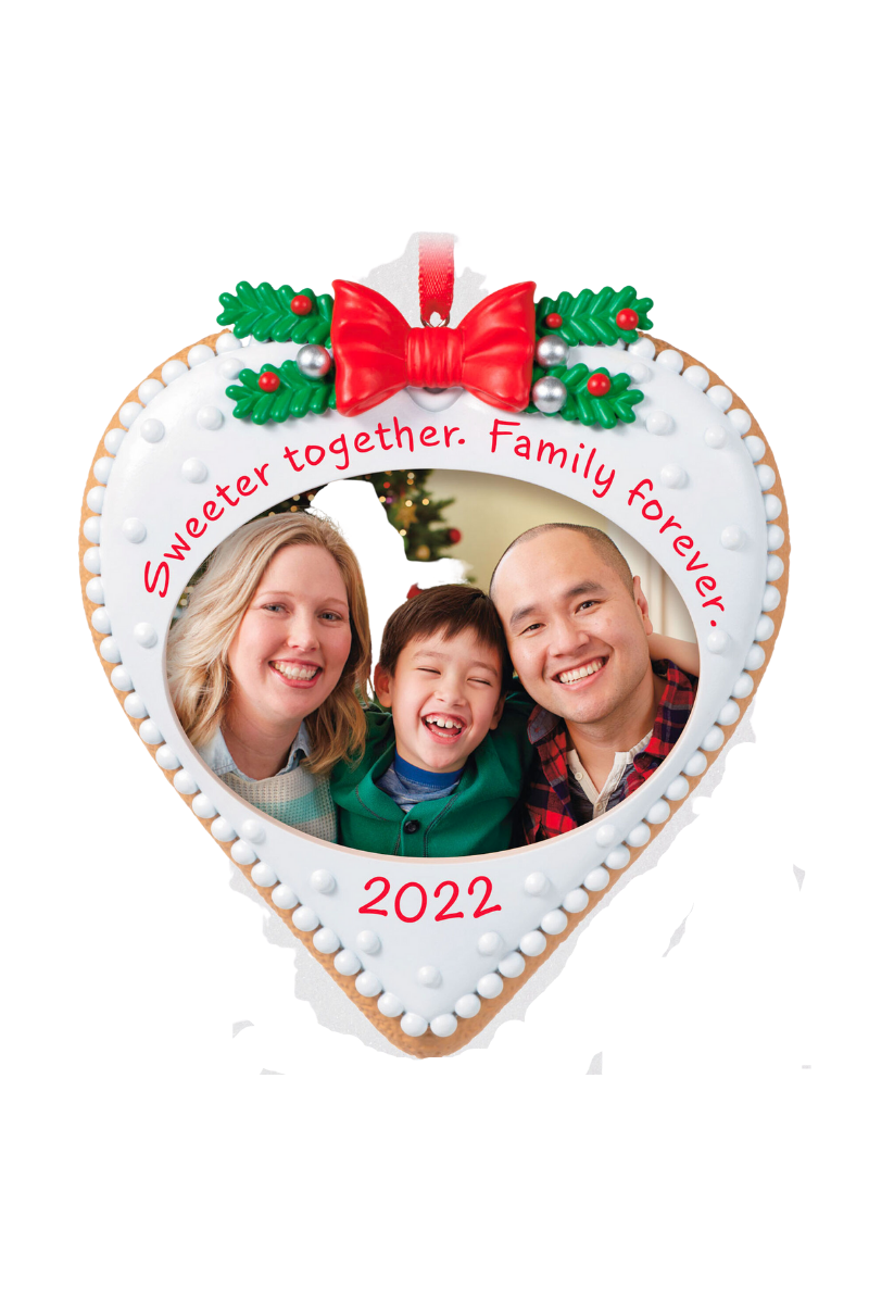 Light Gray Family Forever Cookie 2022 Photo Frame Ornament
