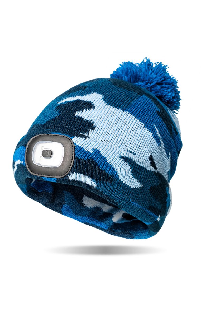 Light Gray Night Scope® - Night Owl Kid’s Hide & Seek Rechargeable LED Beanie