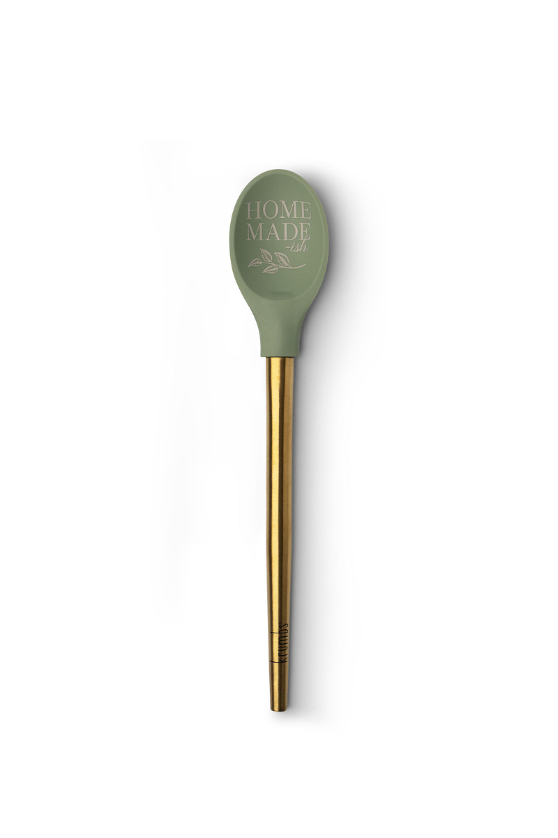 Light Gray Krumbs Kitchen Elements Spoon w/Metallic Gold Handle