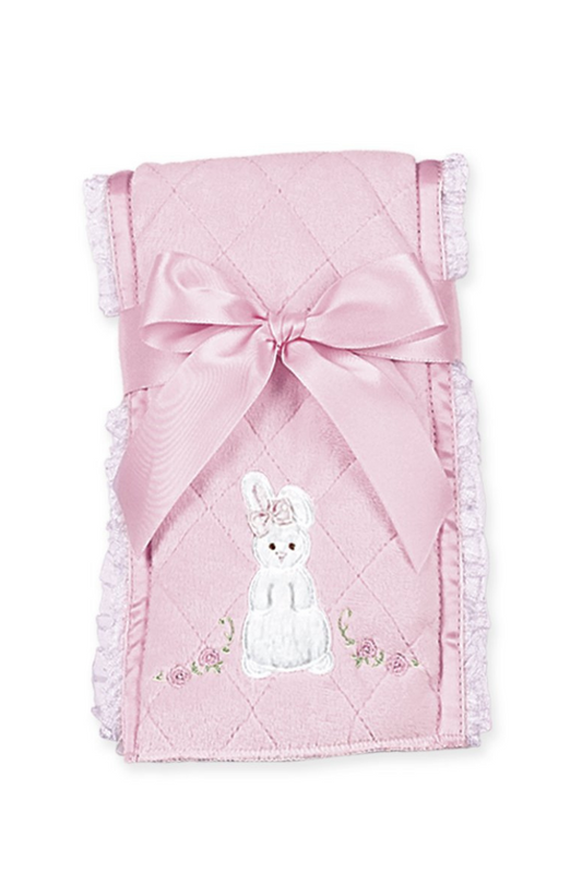 Light Gray Cottontail Pink Burp Cloth