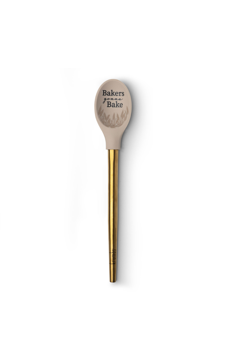 Light Gray Krumbs Kitchen Elements Spoon w/Metallic Gold Handle