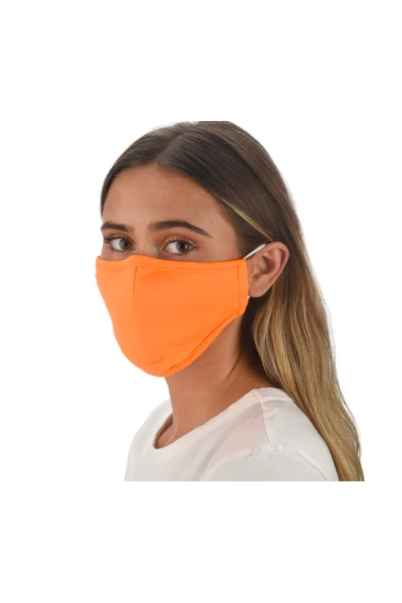 SOLID NEON ORANGE SNOOZIES FACE MASK