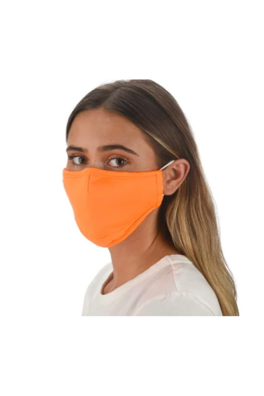 Coral SOLID NEON ORANGE SNOOZIES FACE MASK