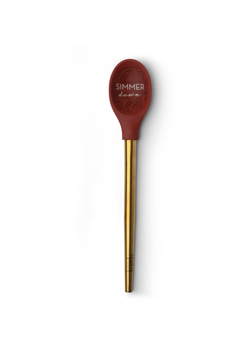 Saddle Brown Krumbs Kitchen Elements Spoon w/Metallic Gold Handle
