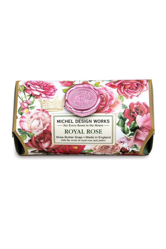 Light Gray Royal Rose Large Bath Soap Bar