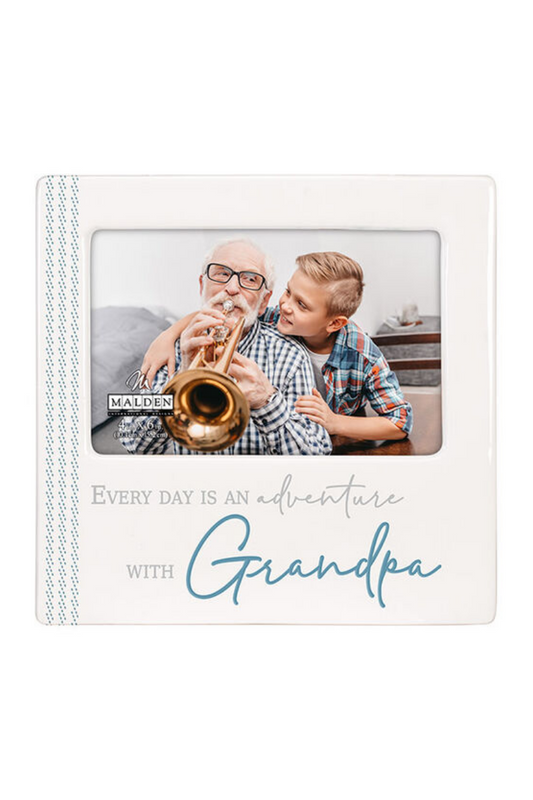 Beige Adventure With Grandpa Ceramic Frame