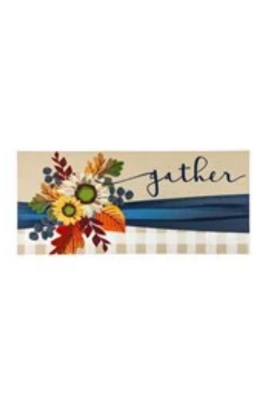 Light Gray Fall Floral Gather Sassafras Switch Mat