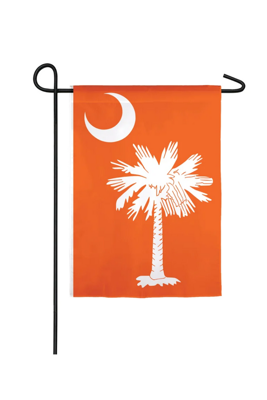 Chocolate SC Palmetto Orange Garden Flag