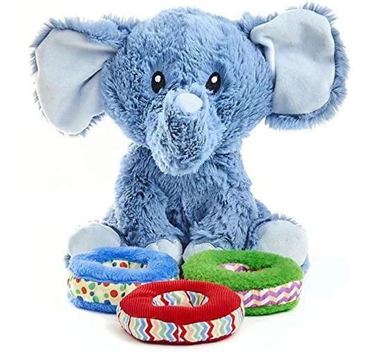 Light Steel Blue Cuddle Barn - Ring-O-Round Eli | Animated Interactive Stuffed Animal Elephant
